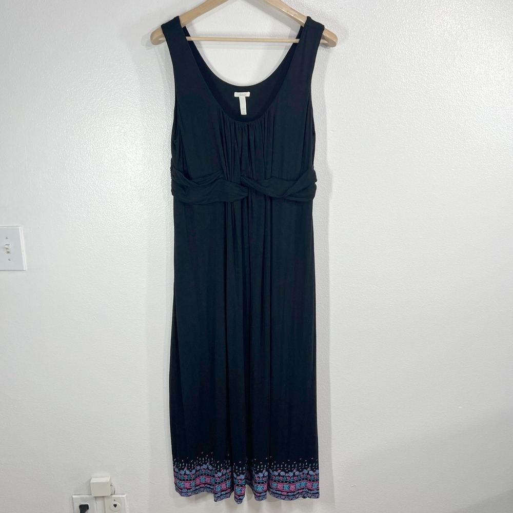 Soma Soft Jersey Twist Front Maxi Bra Dress XL Twist Floral Printed Hem Jersey